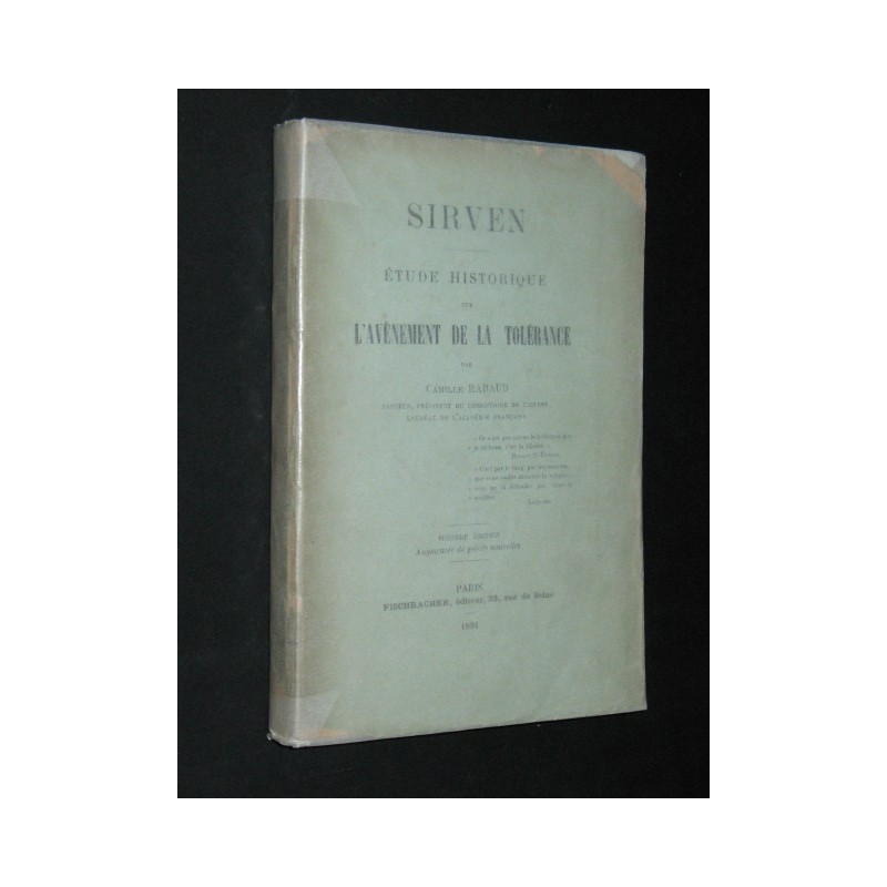 Sirven - Etude historique sur l'avènement de la tolérance