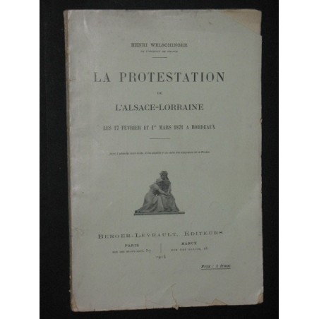 La protestation de l'Alsace-Lorraine les 17 février et 1er mars 1871 à Bordeaux