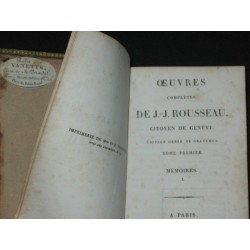Mémoires (oeuvres complètes de J.J.Rousseau citoyen de Genève)