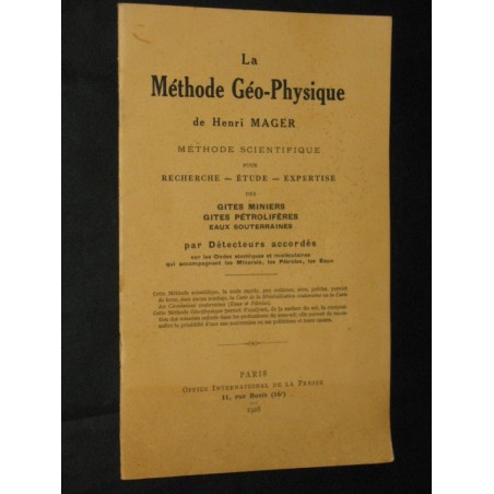 La méthode géo-physique pour recherche-étude-expertise des gites miniers pétrolifères eaux souterraines…