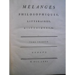 Mélanges philosophiques, littéraires, historiques, &c.