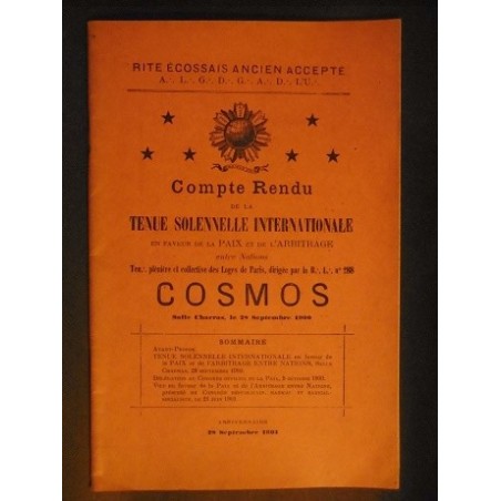 Compte rendu de la tenue solennelle internationale en faveur de la paix et de l'arbitrage entre nations… n° 288 COSMOS