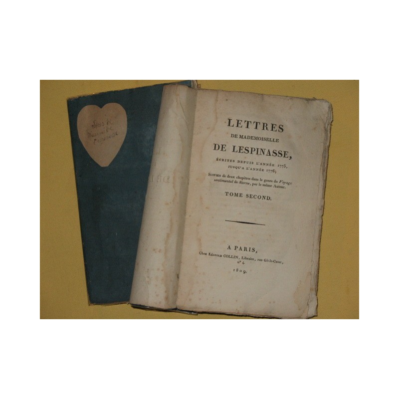 Lettres de mademoiselle de Lespinasse écrites depuis l'année 1773 jusqu'à l'année1776