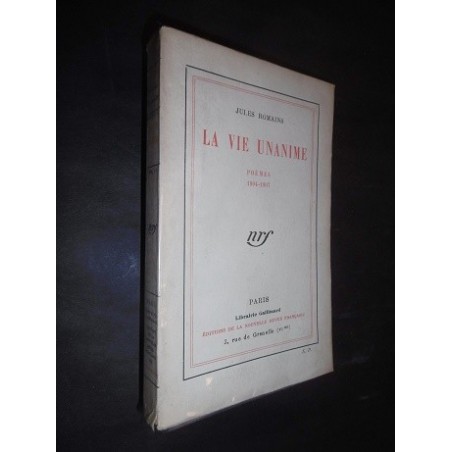 La vie unanime poèmes 1904-1907    (envoi)