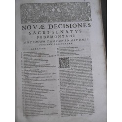 Novae decisiones sacri senatus Pedemontani. authore,& collectore...