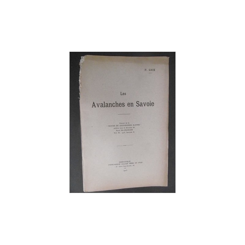 Les avalanches en Savoie de l'hiver 1922-1923 dans les Alpes du nord