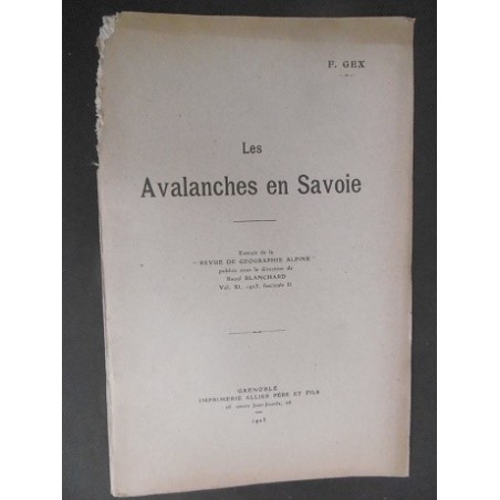 Les avalanches en Savoie de l'hiver 1922-1923 dans les Alpes du nord
